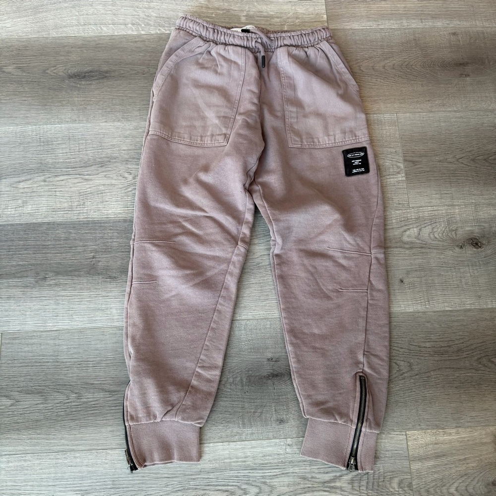 Zara Kids Taupe Jogger Sweatpants with Zippers size 10